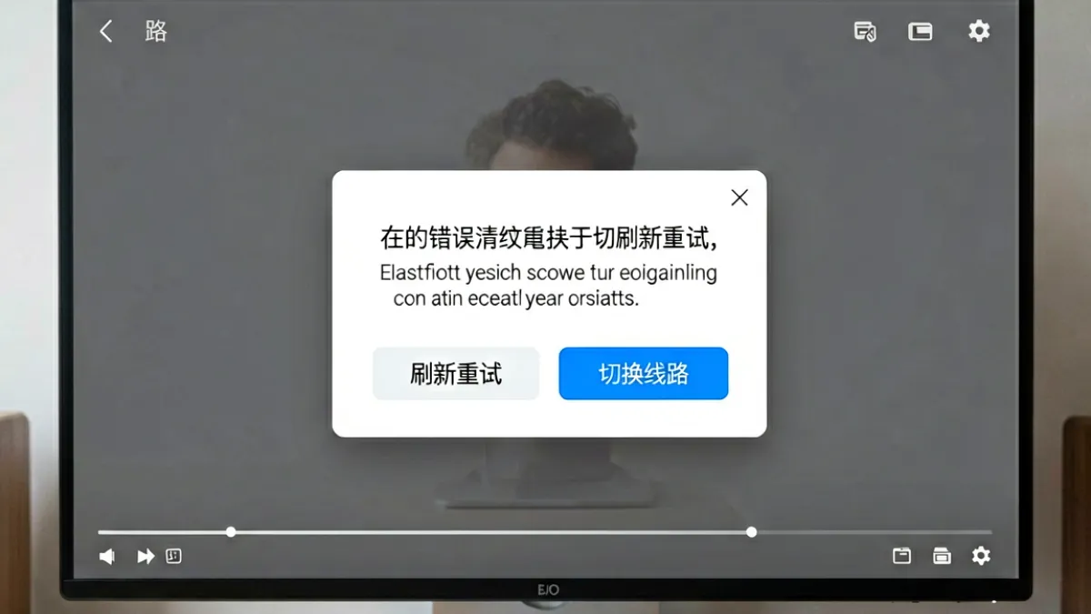 骚虎视频在线观看常见播放报错提示界面，展示切换线路按钮和错误代码说明区域